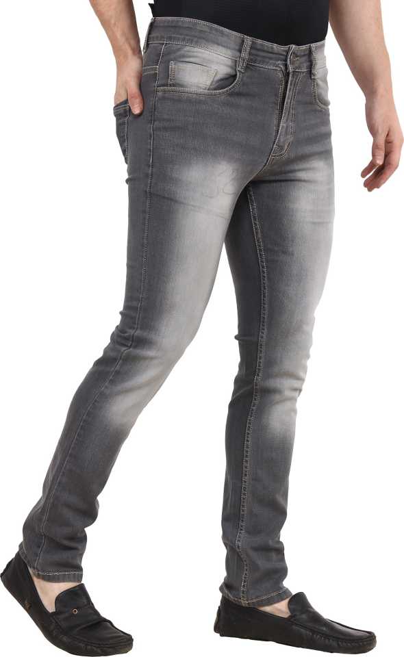 Slim Fit Men Grey Jeans