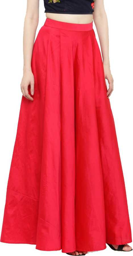 Regular Fit Women Red Poly Crepe Trousers