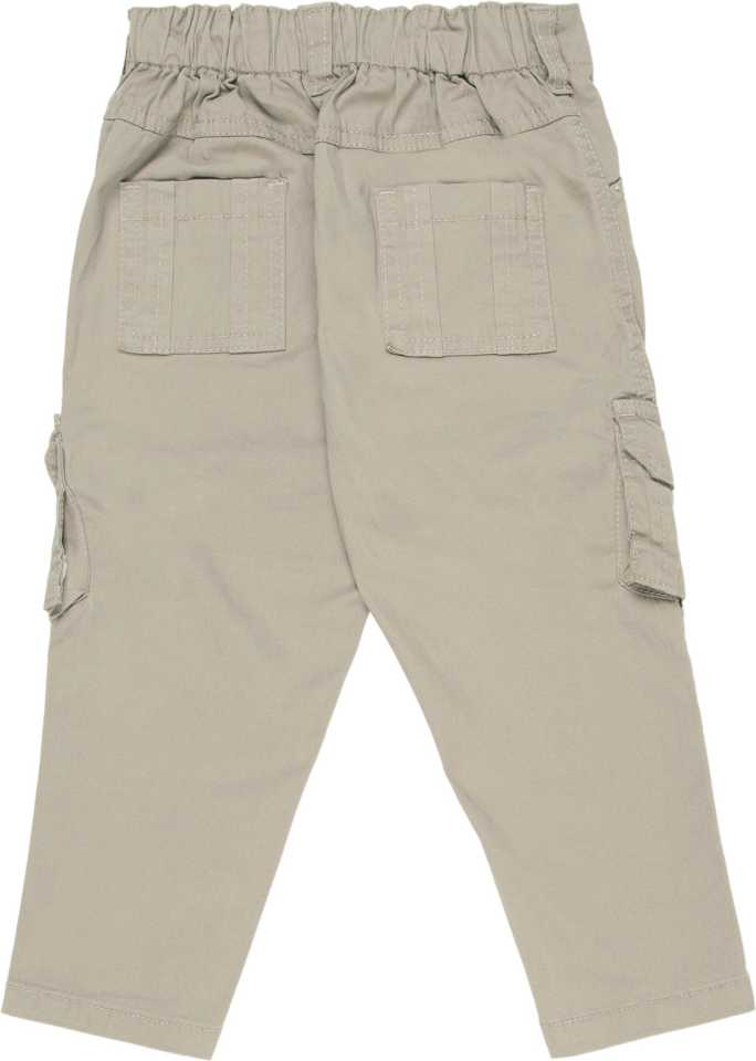 Regular Fit Baby Boys Grey Cotton Blend Trousers