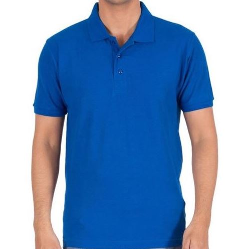 Solid Men Polo Blue T-Shirt
