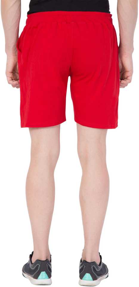 Solid Men Red Regular Shorts
