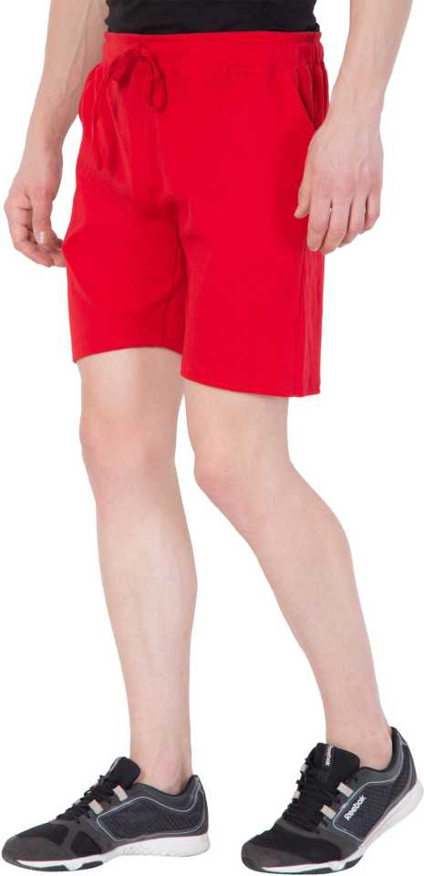Solid Men Red Regular Shorts