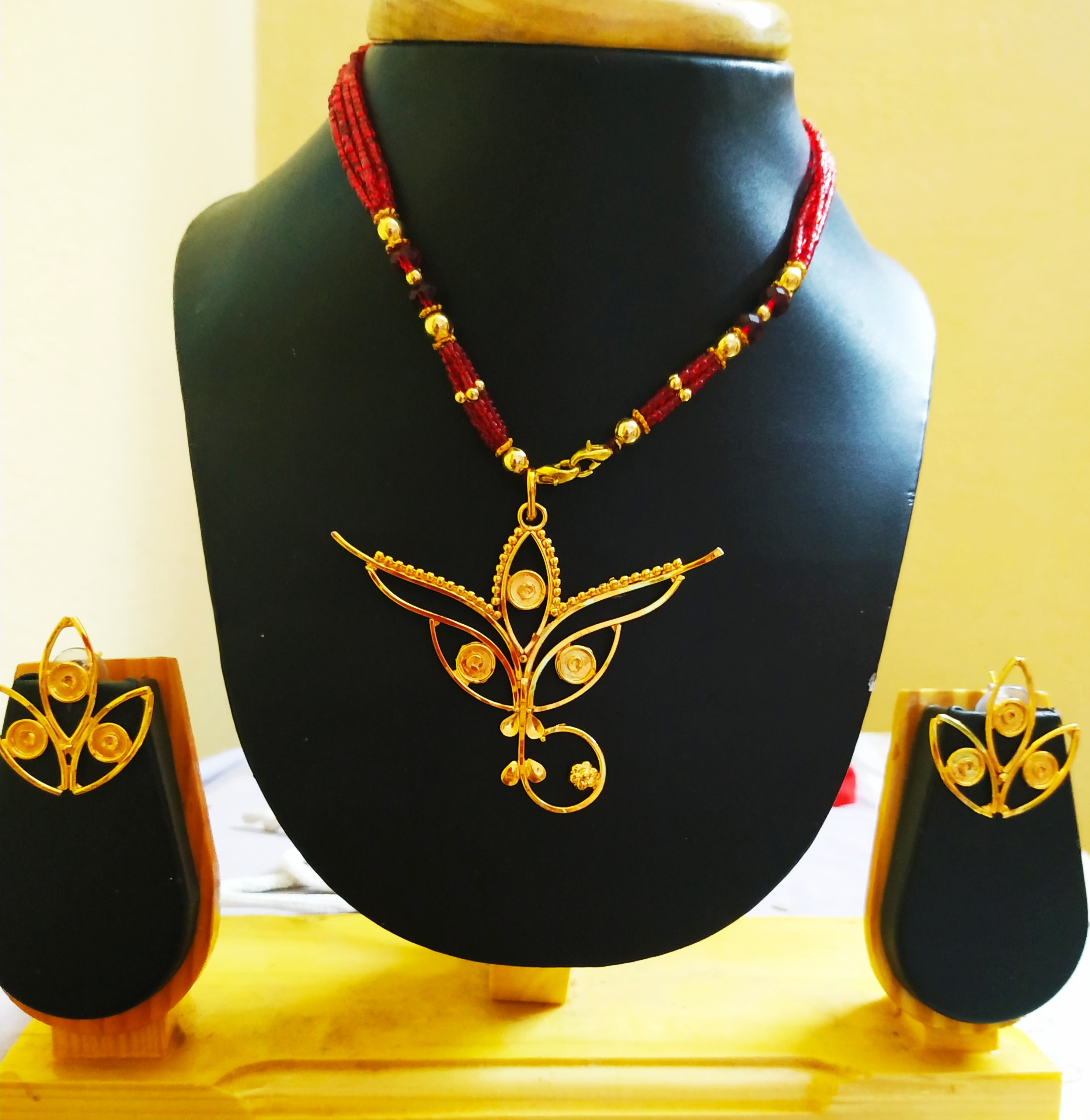 Gold Plated Designer Hand Crafted Necklace Set