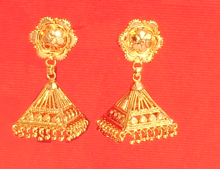 Traditional Ethnic One Gram Gold Plated Jhumki Earrings For Women