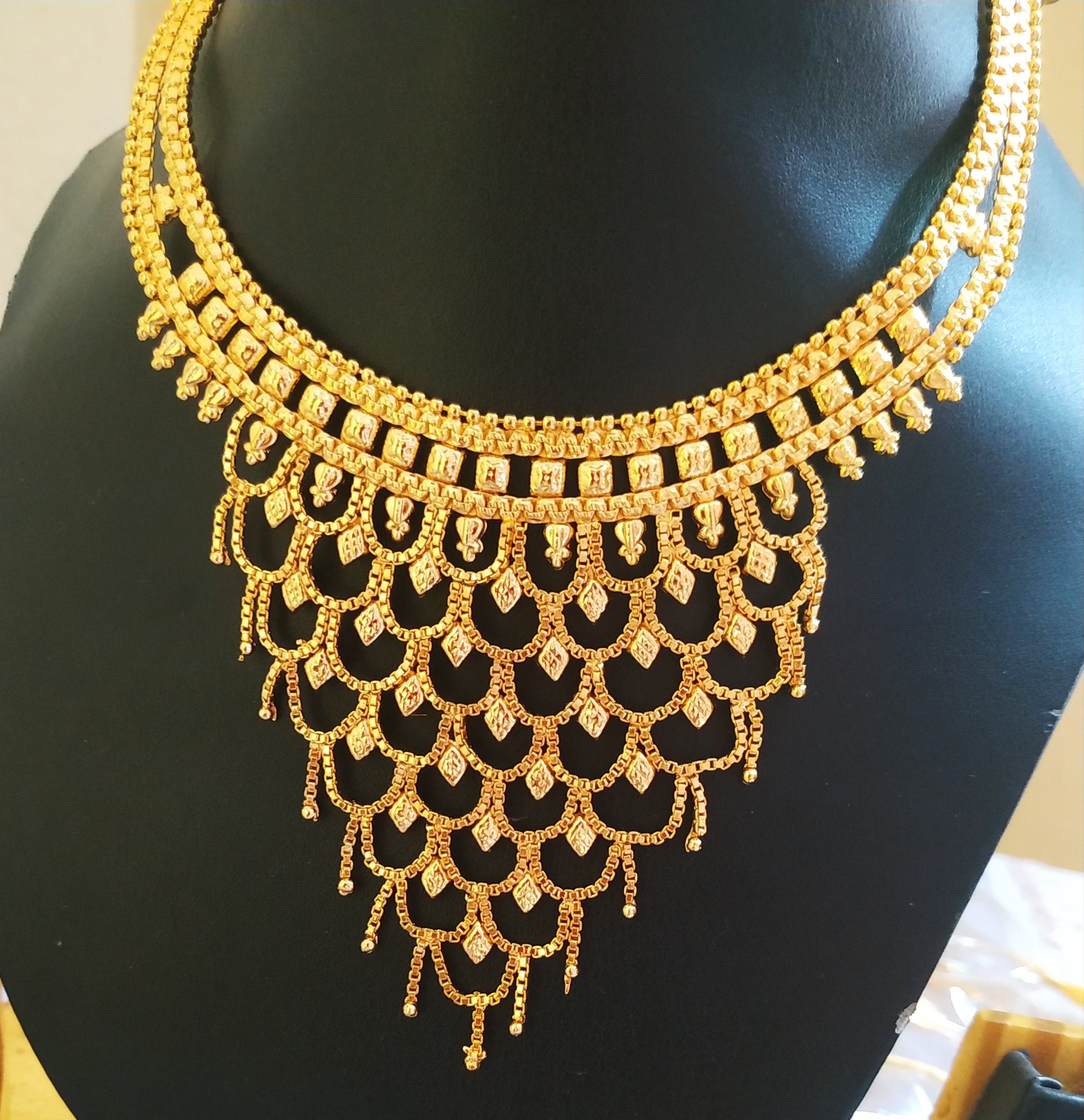 Gold Plated Necklace Set in Silver made with Traditional Jadau Techniq