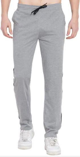 Men Grey Solid Slim fit Track pants